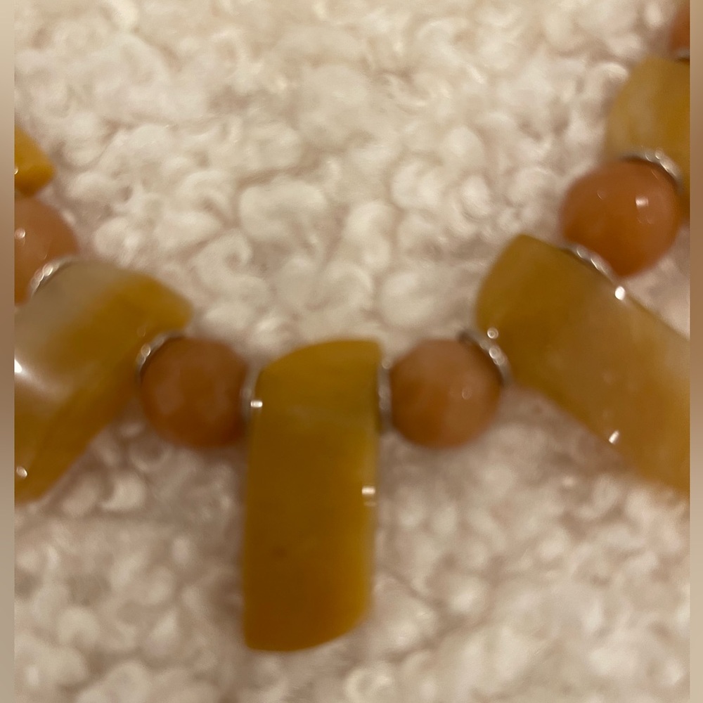 Handcrafted honey-colored agate necklace , Excellent Condition - Picture 4 of 6